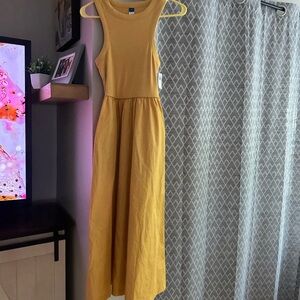 Elegant Mustard Sleeveless Dress